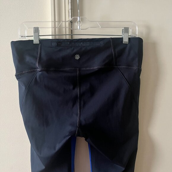 Athleta Velocity Colorblock Capri Leggings / Blue-Black / Medium - Picture 7 of 8